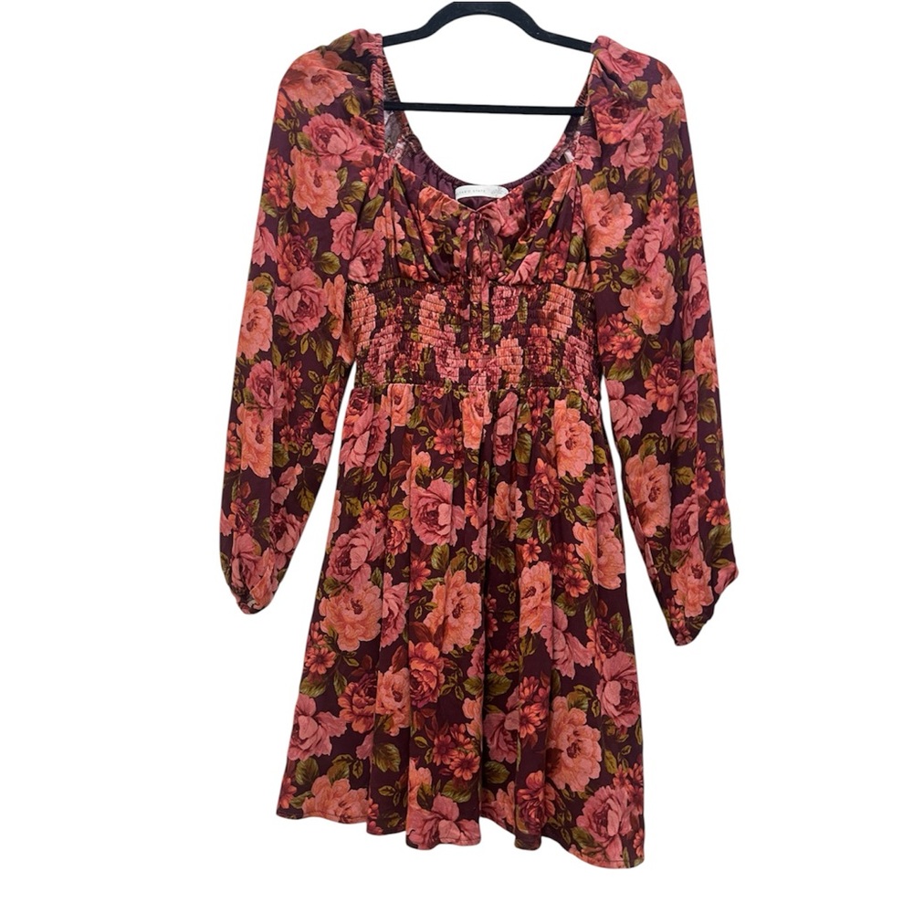Altar'd State Pink and Red Long Sleeve Sundress